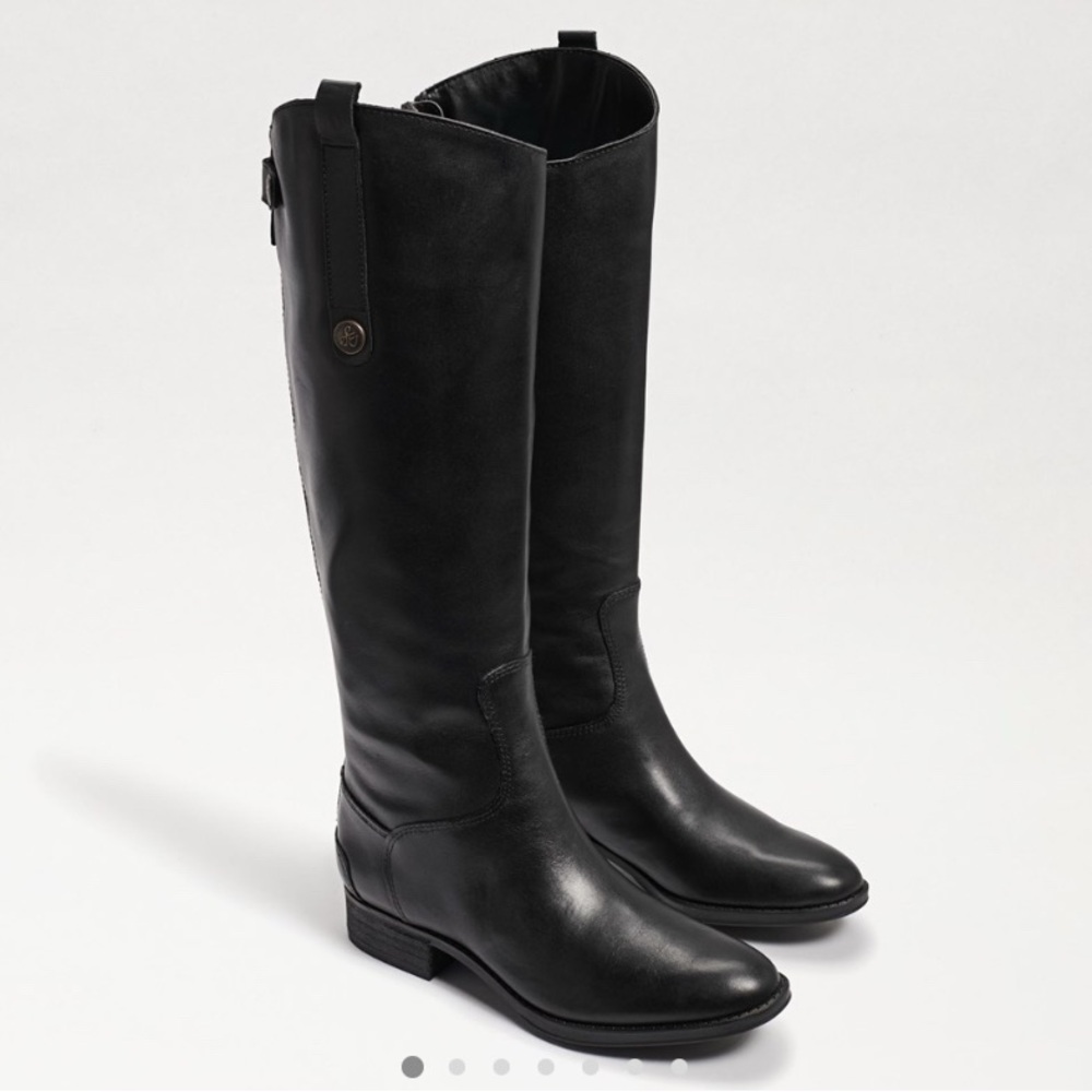 SAM EDELMAN PENNY LEATHER RIDING BOOT BLACK SZ 7.5